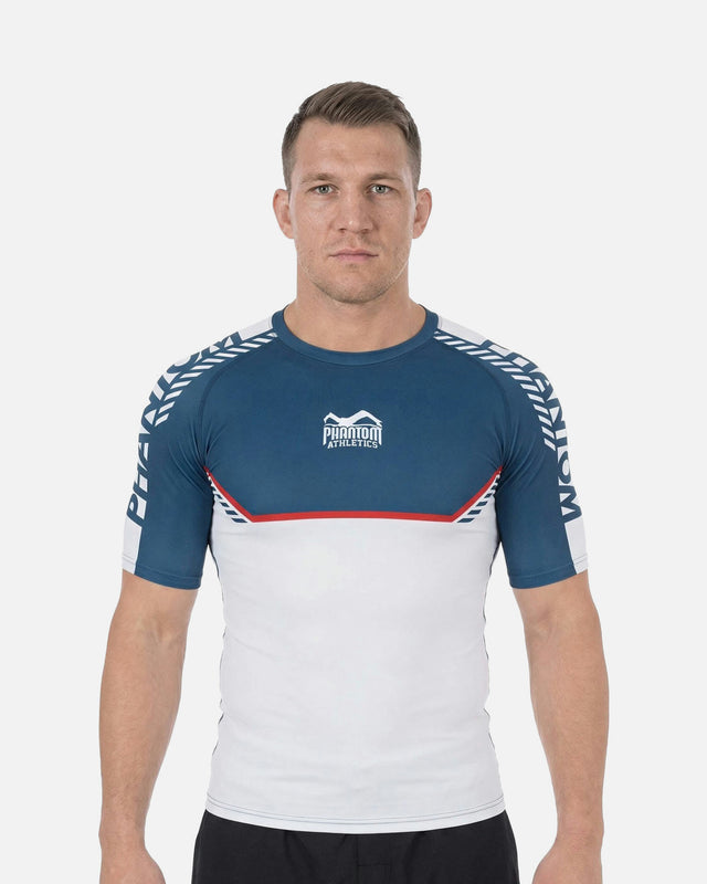 Phantom Athletics Rashguard EVO Apex Korte Mouwen - Blauw