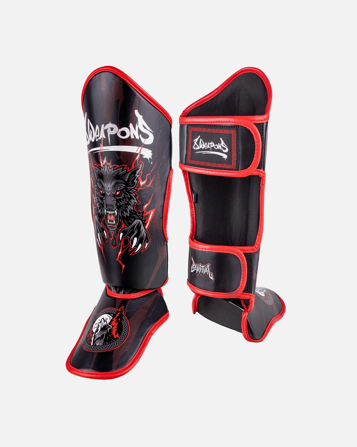 8 WEAPONS Scheenbeschermers Beastial Wolf - Zwart/Rood