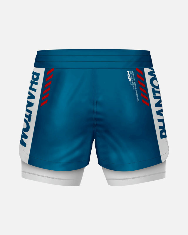 Shorts de compression Phantom Athletics Fusion 2in1 Apex – Bleu