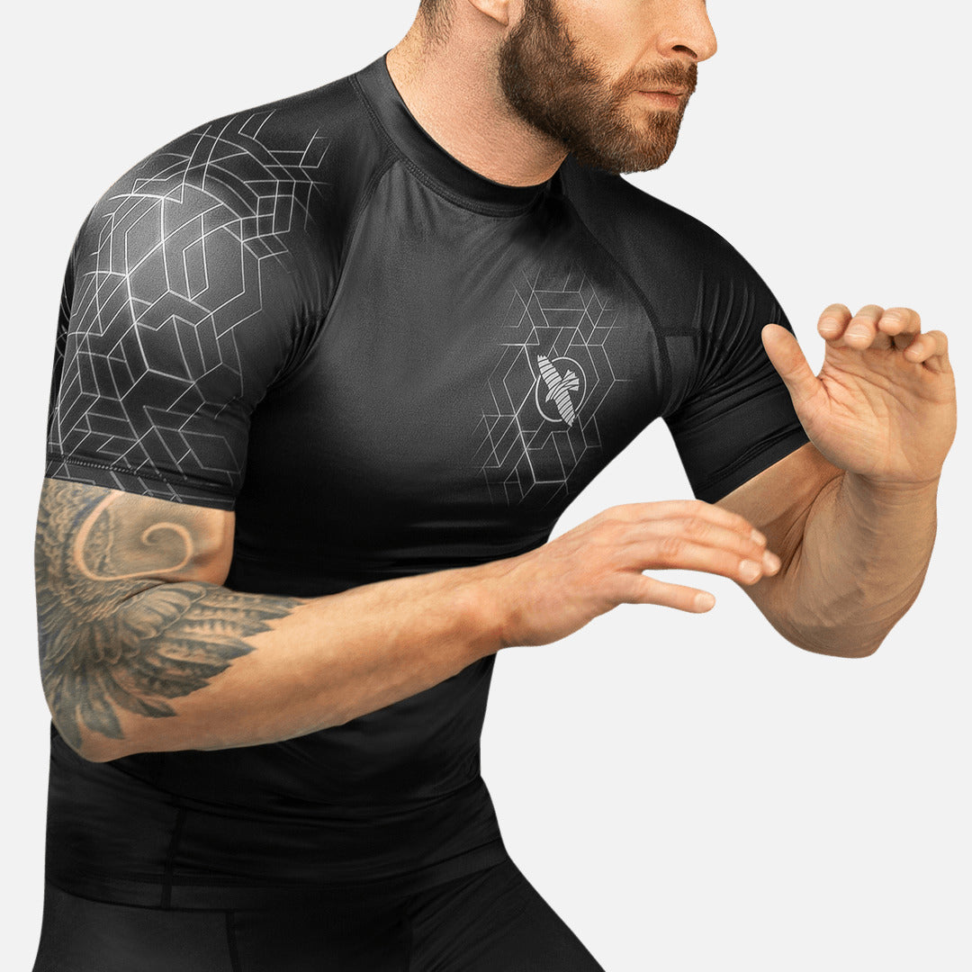 Hayabusa Rashguard Geo Korte Mouwen - Grijs