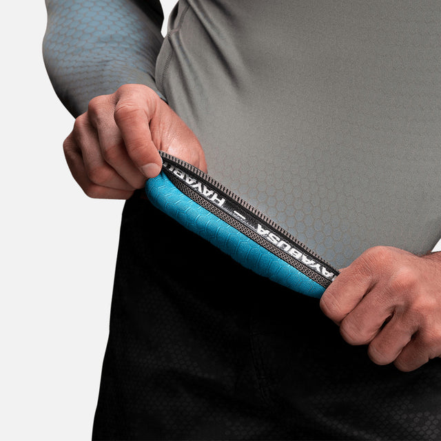 Hayabusa Rashguard Fusion Lange Ärmel – Grau/Aqua