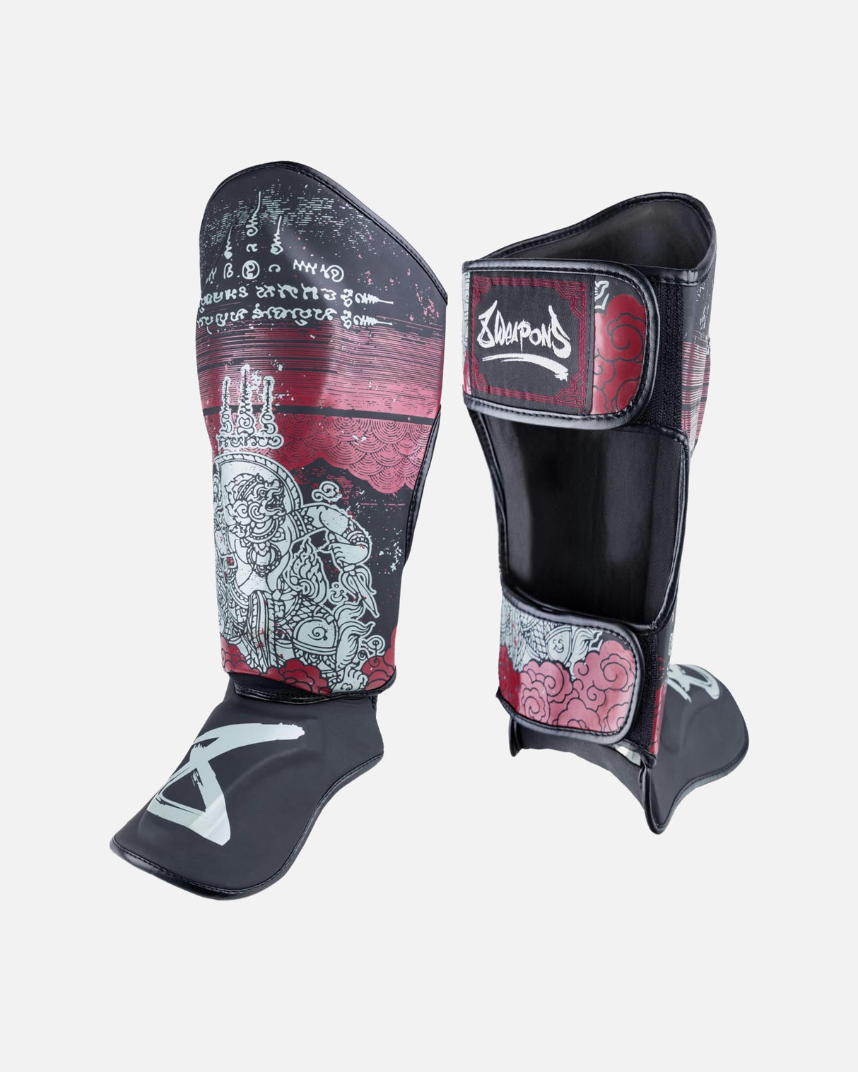 8 WEAPONS Scheenbeschermers Hanuman Yant - Zwart/Rood