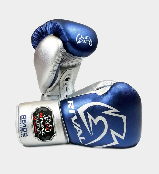 Rival Bokshandschoenen RS100 Professional - Blauw/Zilver