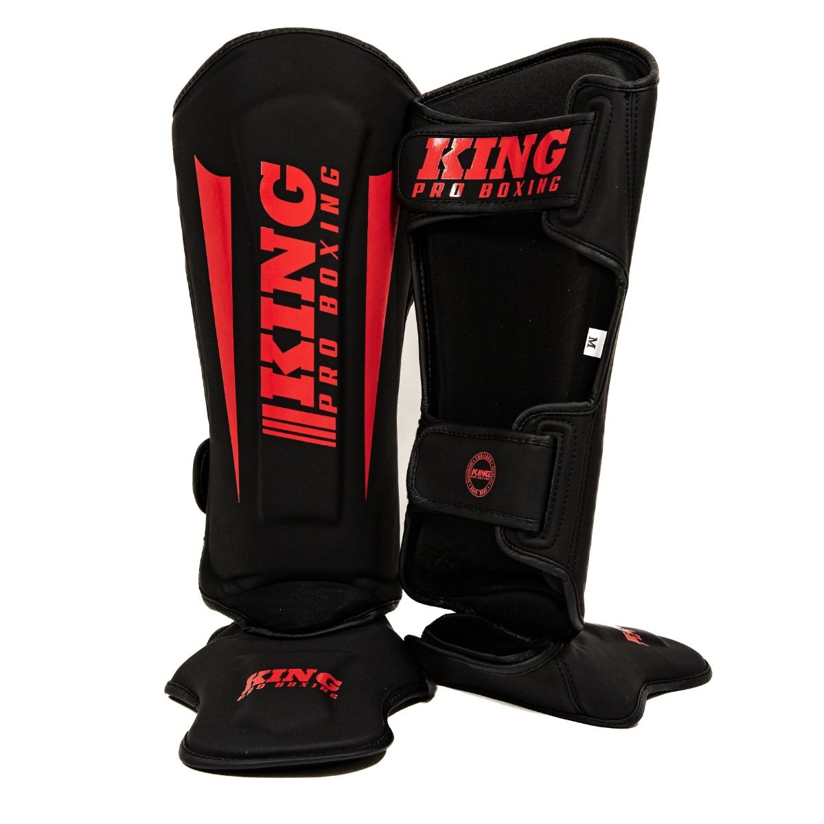 King Pro Boxing Kickboxing Shin Guards Revo - Black/Red