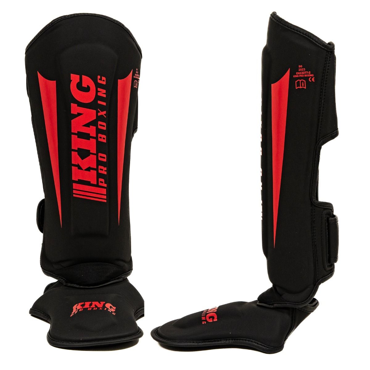 King Pro Boxing Kickboxing Shin Guards Revo - Black/Red