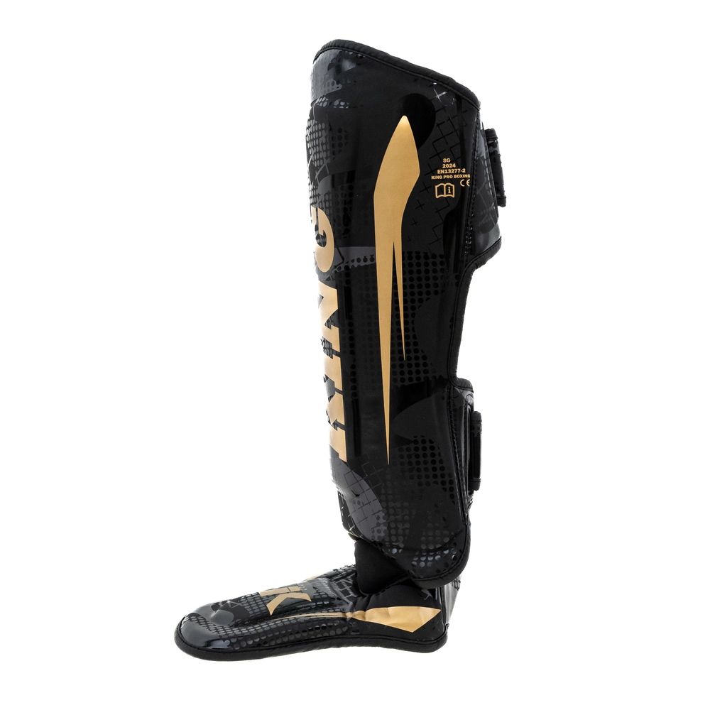 King Pro Boxing Kickboxing Shin Guards Shogun - Black/Gold