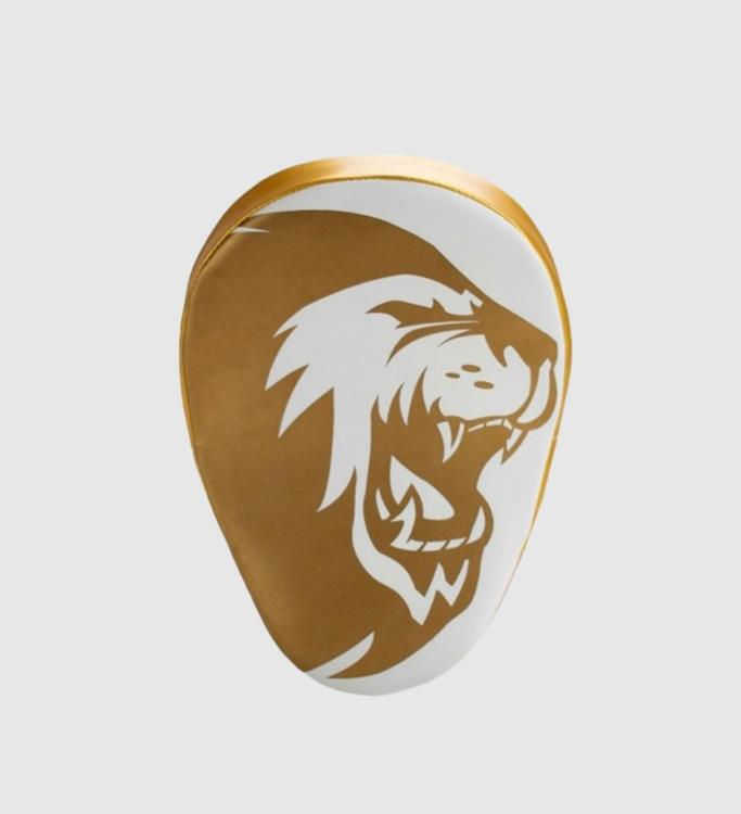 Super Pro Handpads Curved Kunstleer - Wit/Goud - Trap & Stootkussens