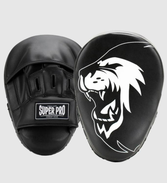Super Pro Handpads Curved Kunstleer - Zwart/Wit