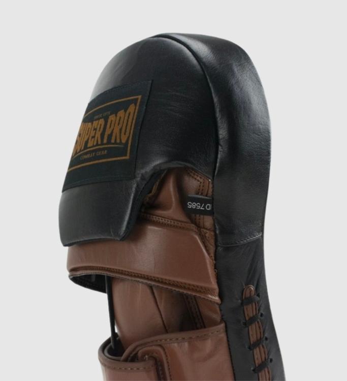 Super Pro Handpads Curved Long - Zwart/Bruin - Trap & Stootkussens