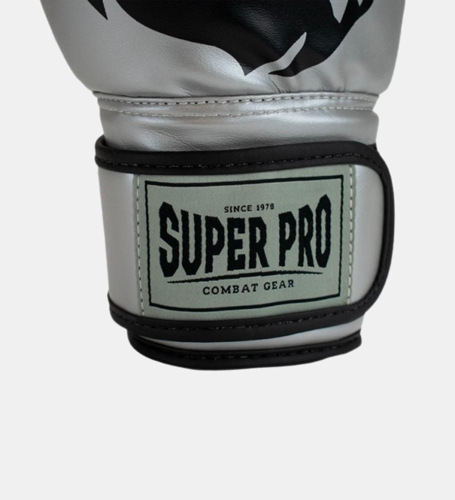 Super Pro (Kick)Bokshandschoenen Talent Kids - Zilver/Zwart - (Kick)Bokshandschoenen