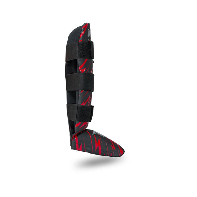 Booster Kickboks Scheenbeschermers Combat Kinderen - Zwart/Rood