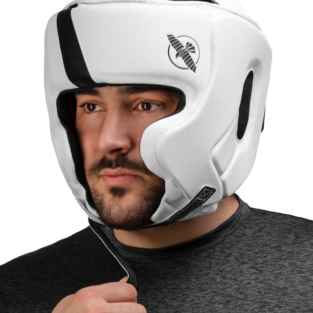 Căști de box Hayabusa T3 cu protecție pentru pomeți – Alb/Negru