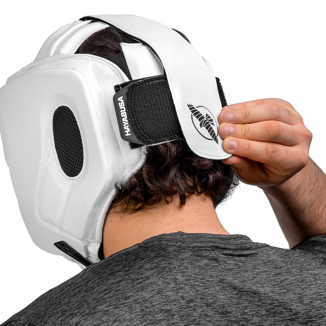 Hayabusa Hoofdbeschermer T3 met wang bescherming - Wit/Zwart