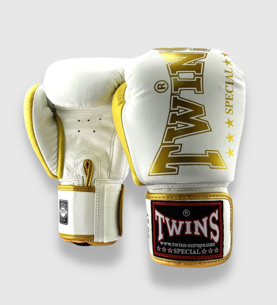 Twins (Kick)Bokshandschoenen BGVL 8 - Wit/Goud - (Kick)Bokshandschoenen