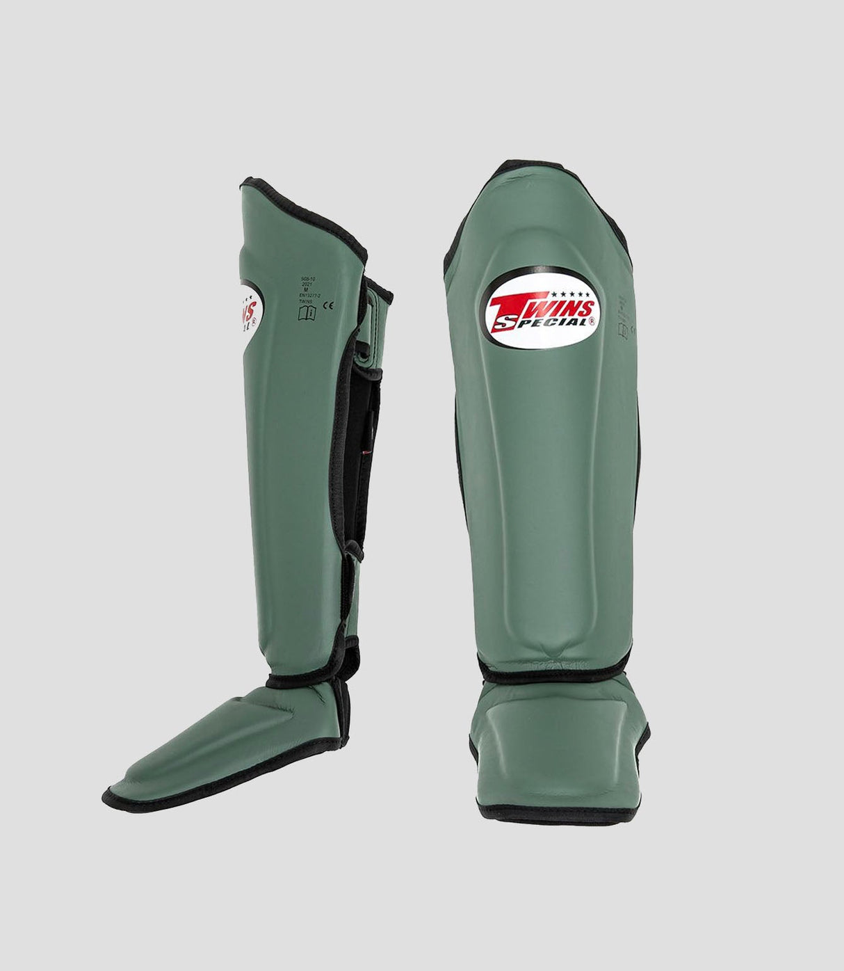 Twins Kickboks Scheenbeschermers - Leger Groen - Scheenbeschermers