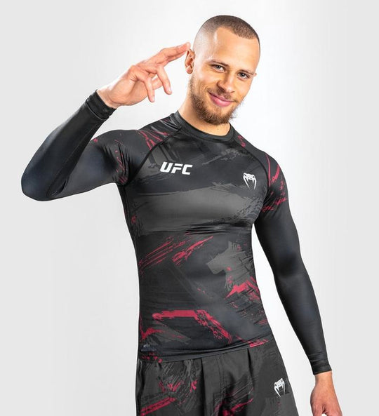 UFC Venum Rashguard Performance Fight Week 2.0 - Zwart/Rood