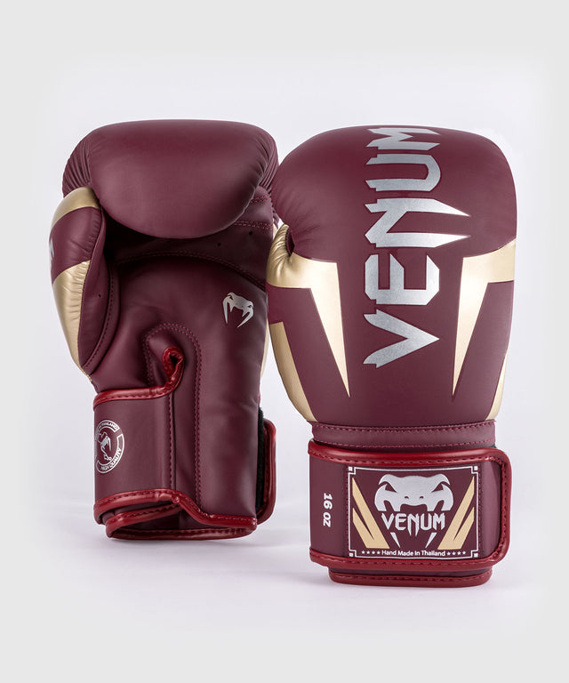 Gants de boxe Venum Elite – Bordeaux/Or