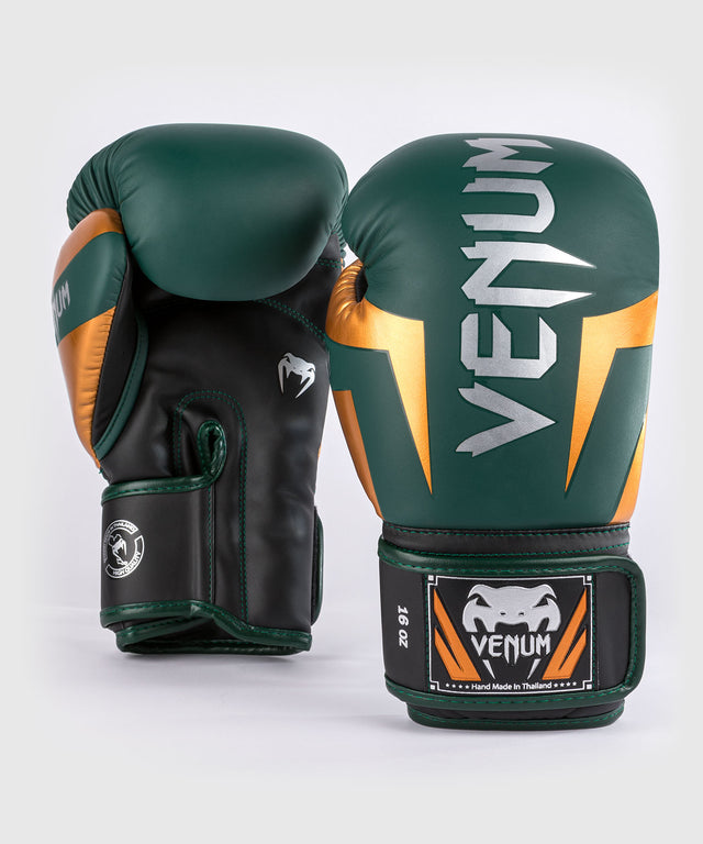 Gants de boxe Venum Elite – Vert/Bronze/Argent