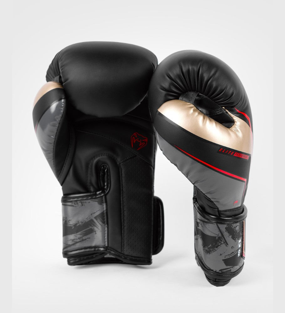 Venum (Kick)Bokshandschoenen Elite Evo - Zwart/Goud/Rood - (Kick)Bokshandschoenen