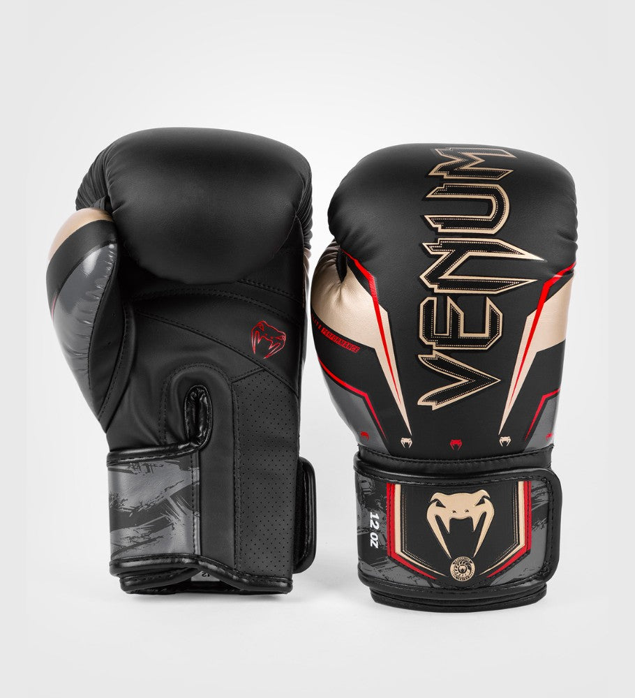 Venum (Kick)Bokshandschoenen Elite Evo - Zwart/Goud/Rood - (Kick)Bokshandschoenen