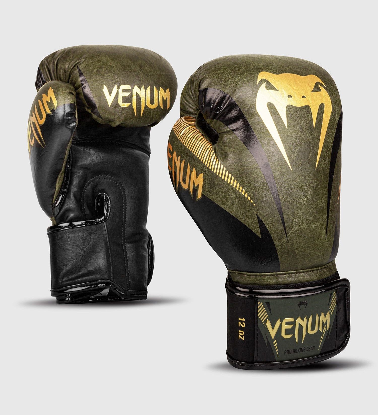 Venum (Kick)Bokshandschoenen Impact - Kaki Groen/Goud/Zwart - (Kick)Bokshandschoenen