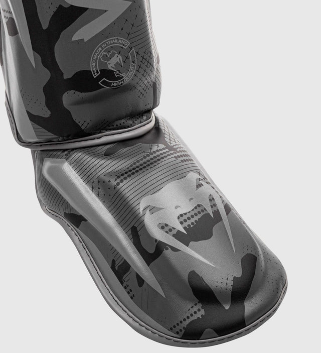 Paratibie da kickboxing Venum Elite – Camo Grigio – Paratibie