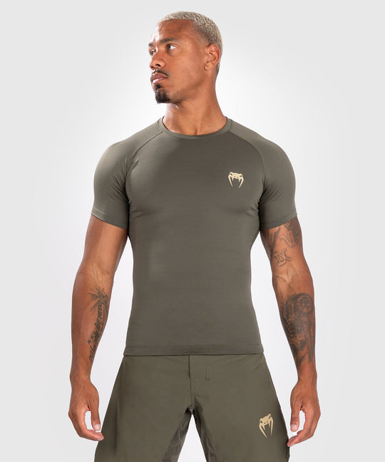 Venum Rashguard Contender Korte Mouwen - Kaki Groen