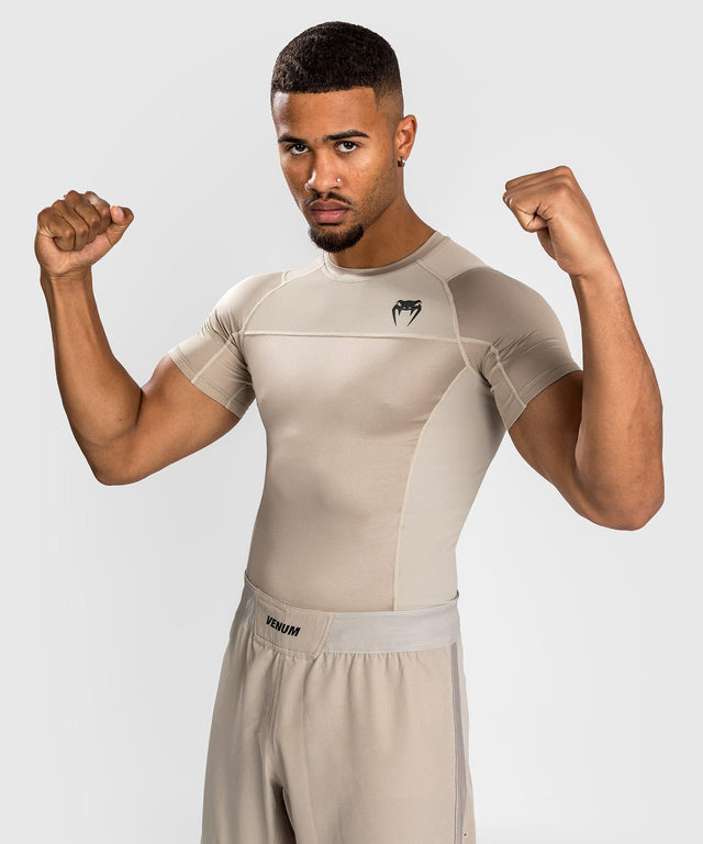 Venum Rashguard G-Fit Air Mâneci Scurte – Nisip – Tricou