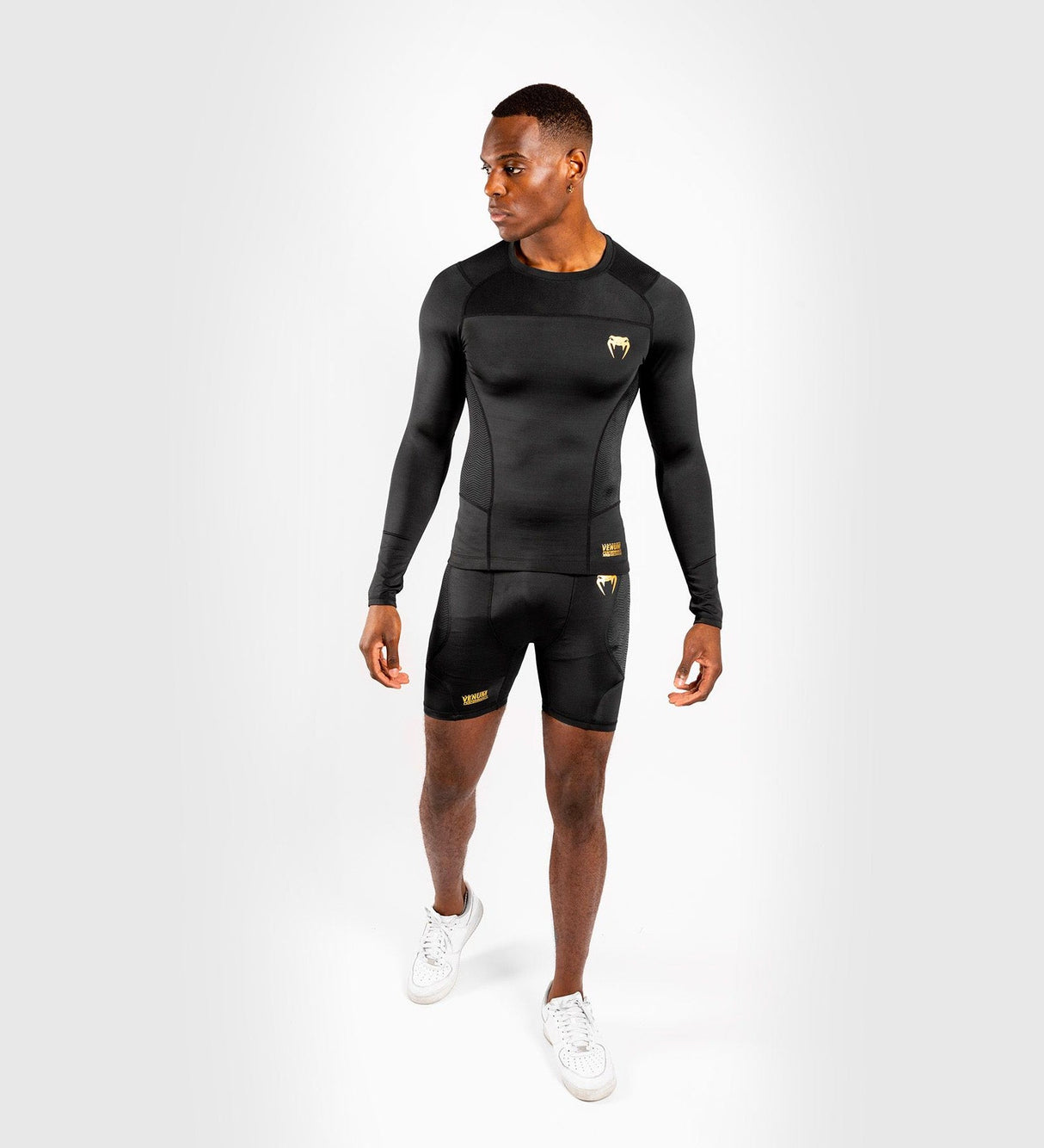 Venum Rashguard G-Fit Lange Mouwen - Zwart/Goud - T-Shirt