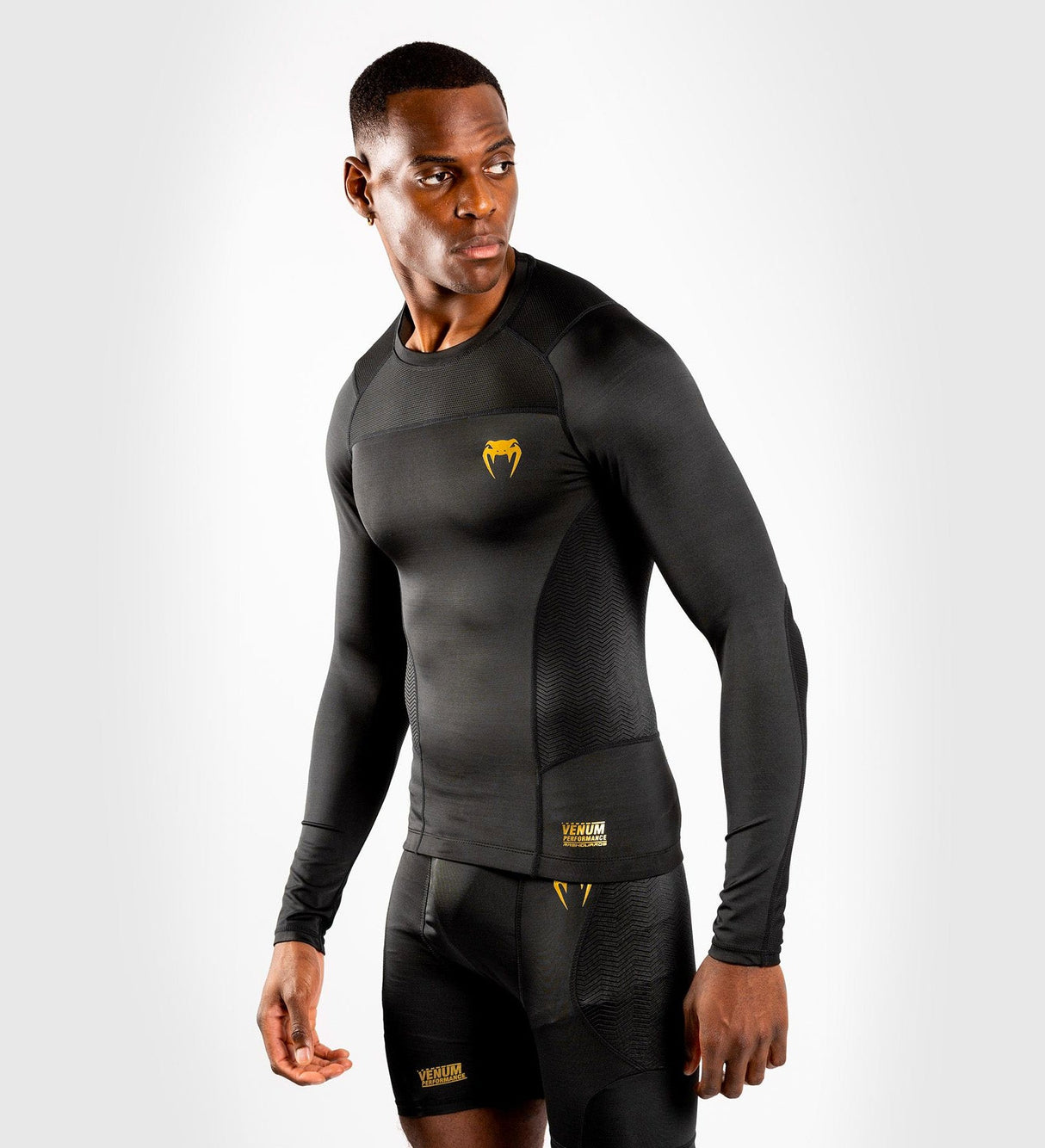 Venum Rashguard G-Fit Lange Mouwen - Zwart/Goud - T-Shirt