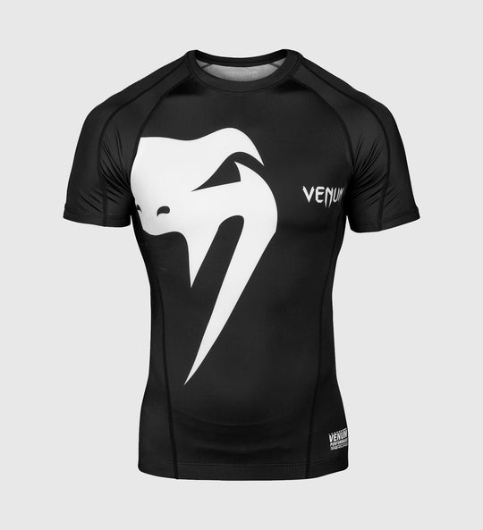 Venum Rashguard Giant Korte Mouwen - Zwart/Wit
