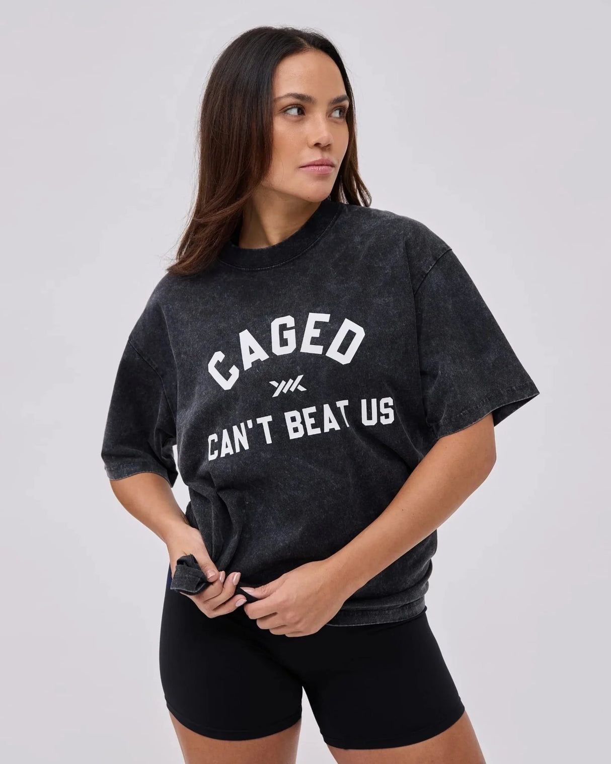 Caged Club T-shirt - Washed Zwart