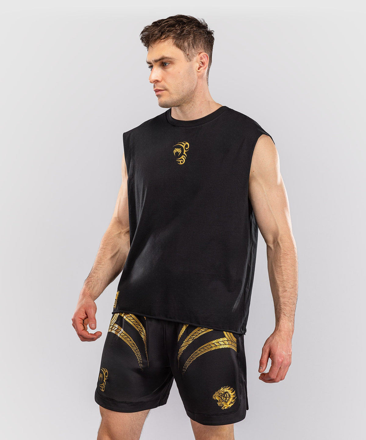Venum x Mike Tyson T-Shirt Tiger Mouwloos - Zwart/Goud