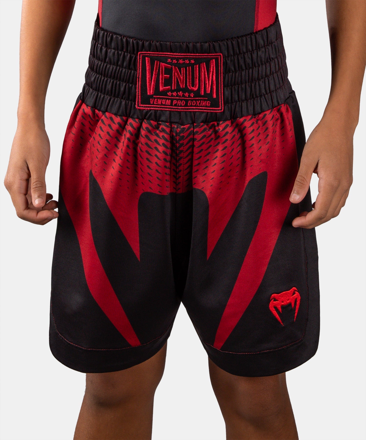 Boxerské trenky Venum Attack – Dětské – Černé/Červené