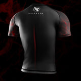 Hayabusa x UFC BJJ Rashguard Korte Mouwen - Zwart/Rood