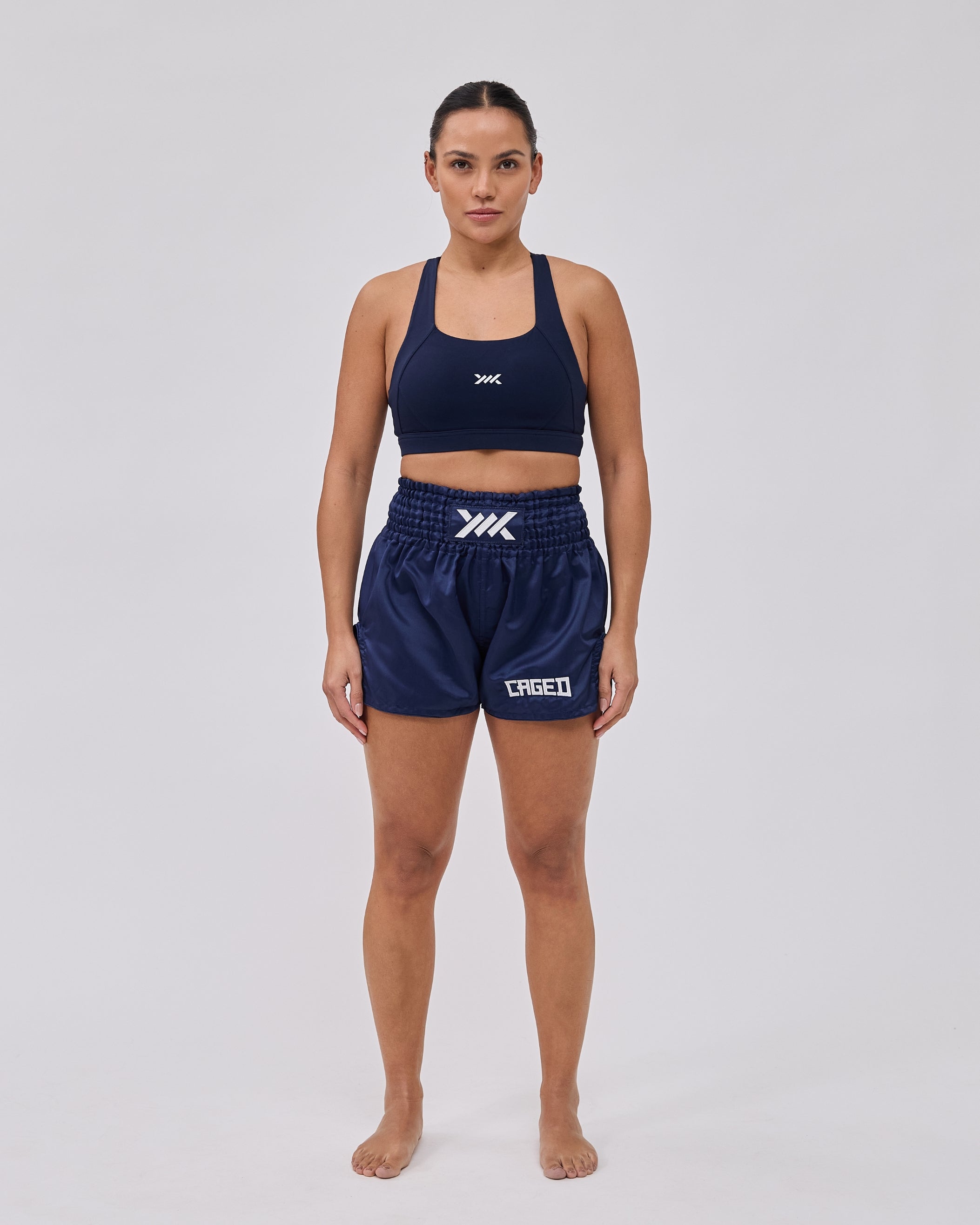 Caged Classic Muay Thai Shorts - Navy Blauw