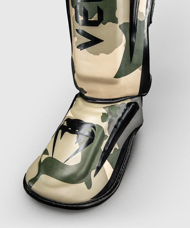 Venum Elite Shin Guards - Khaki/Off-white