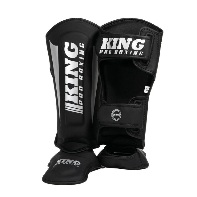 Protège-tibias King Pro Boxing Revo – Noir/Argent
