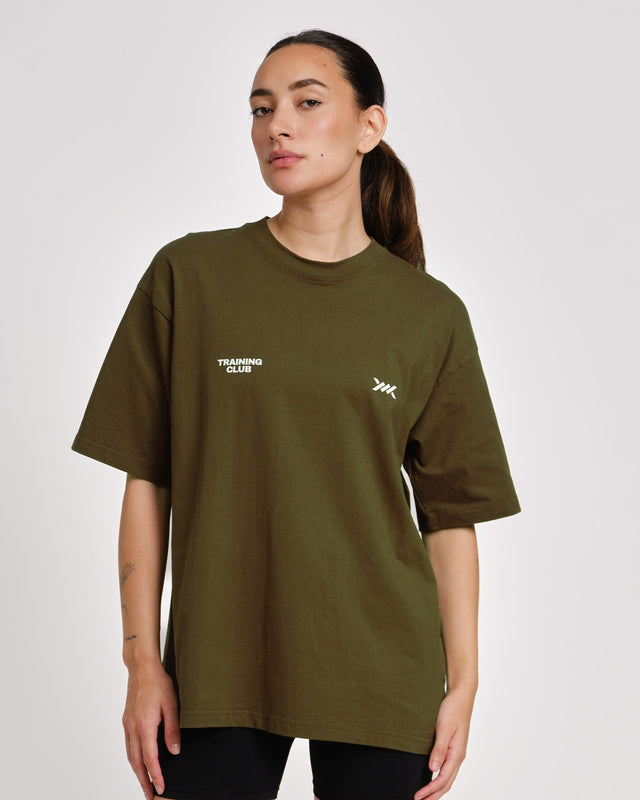 Caged T-Shirt Training Club - Kaki Groen vrouw