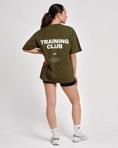 Caged T-Shirt Training Club - Kaki Grøn kvinde