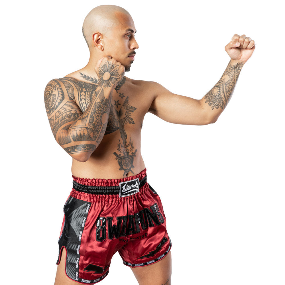 8 WEAPONS Muay Thai Shorts Carbon - Rood