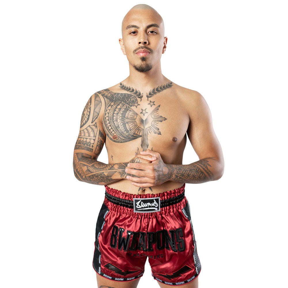 8 WEAPONS Muay Thai Shorts Carbon - Rood
