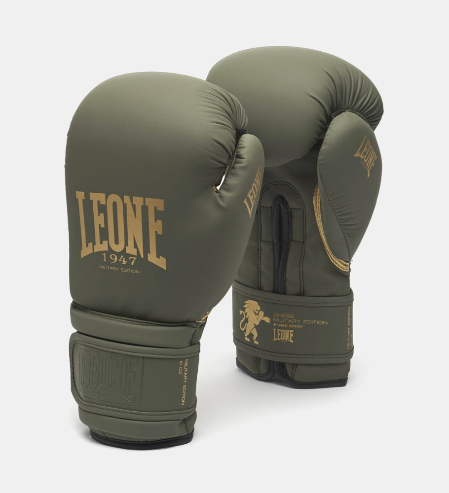 Leone (Kick)Bokshandschoenen GN059G - Kaki Groen/Goud