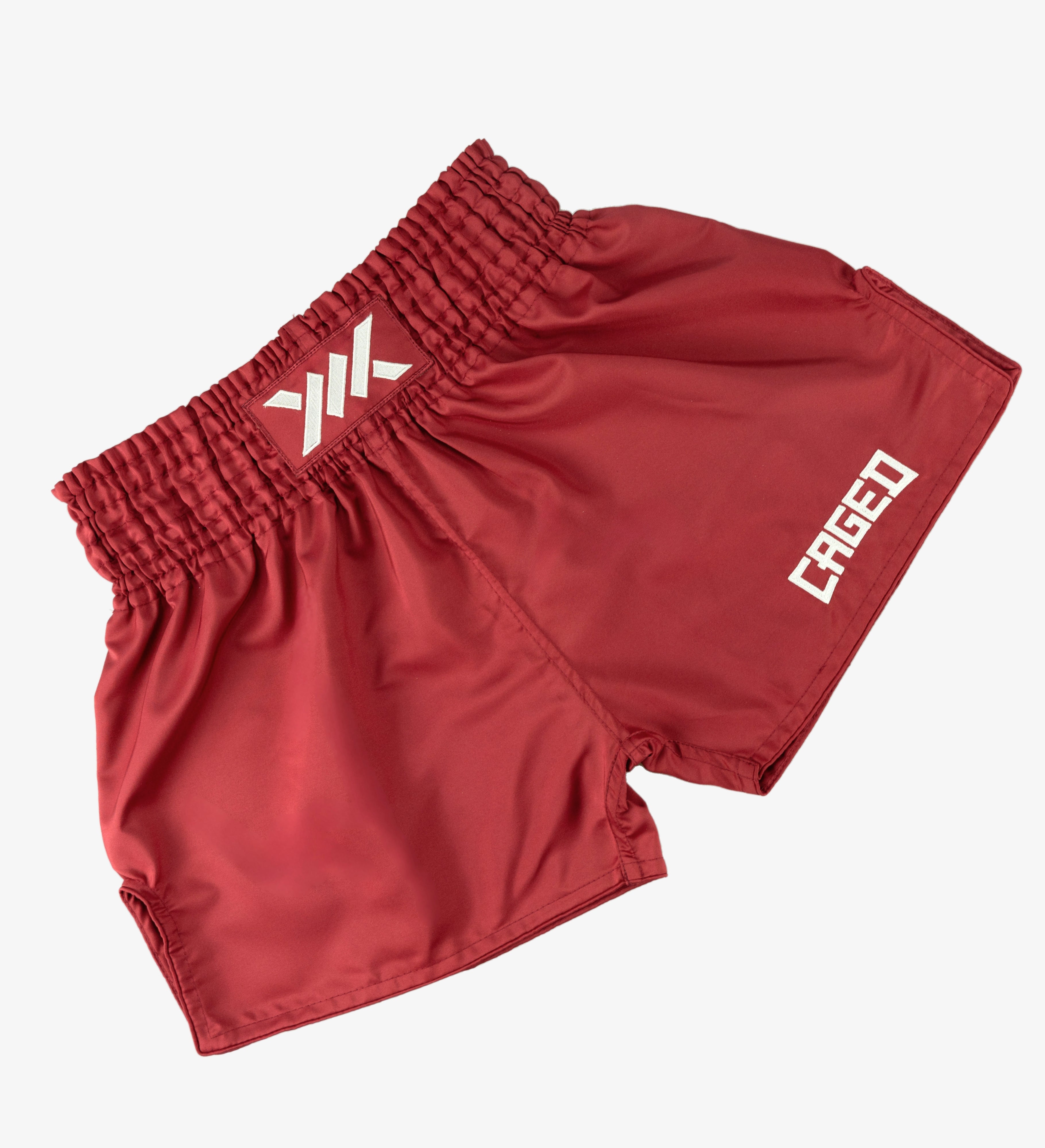 Caged Classic Muay Thai Shorts - Bordeaux Rood