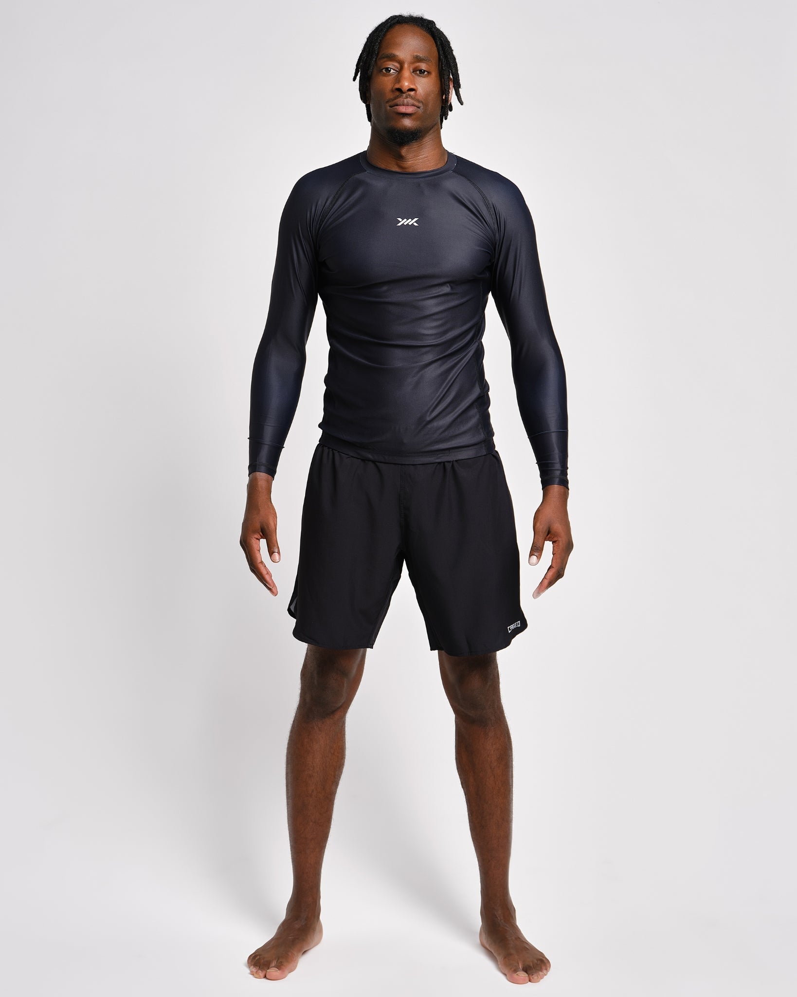 Caged Rashguard Tactical Lange Mouwen - Zwart