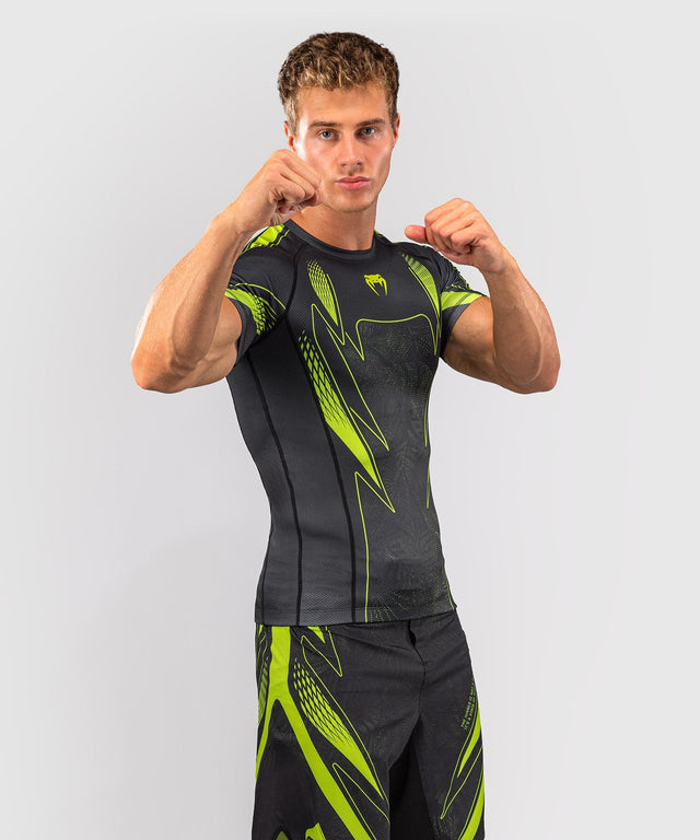 Venum Rashguard Amazonia Reborn Korte Mouwen - Zwart/Groen