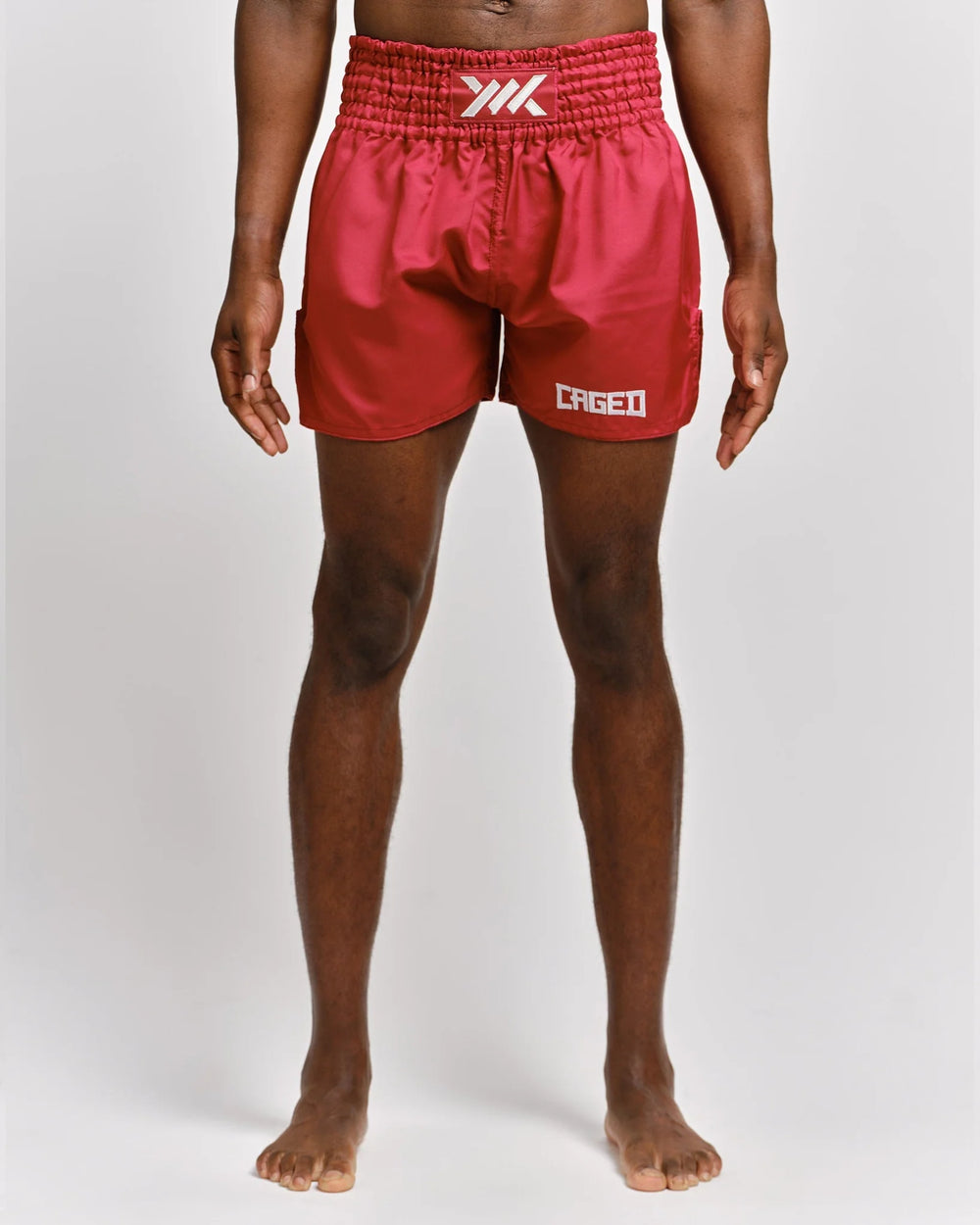 Caged Muay Thai Shorts Classic - Rood/Wit