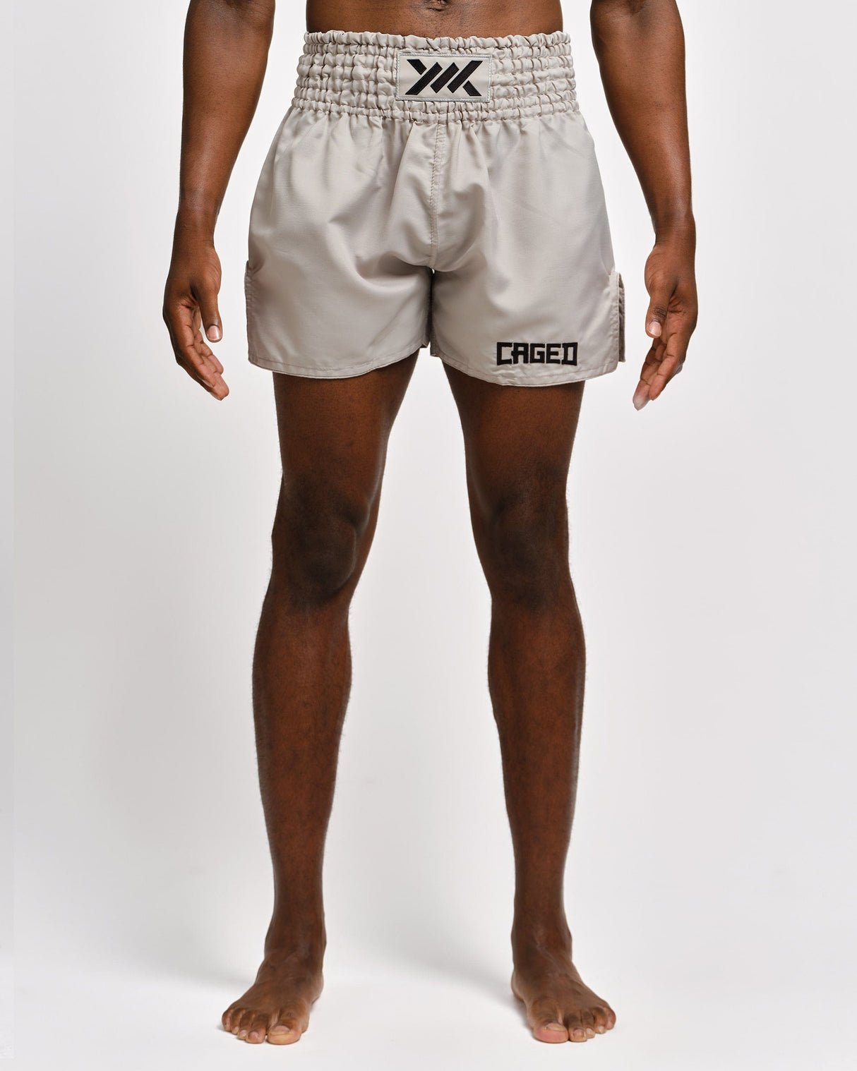 Caged Muay Thai Shorts Classic - Licht Grijs/Zwart
