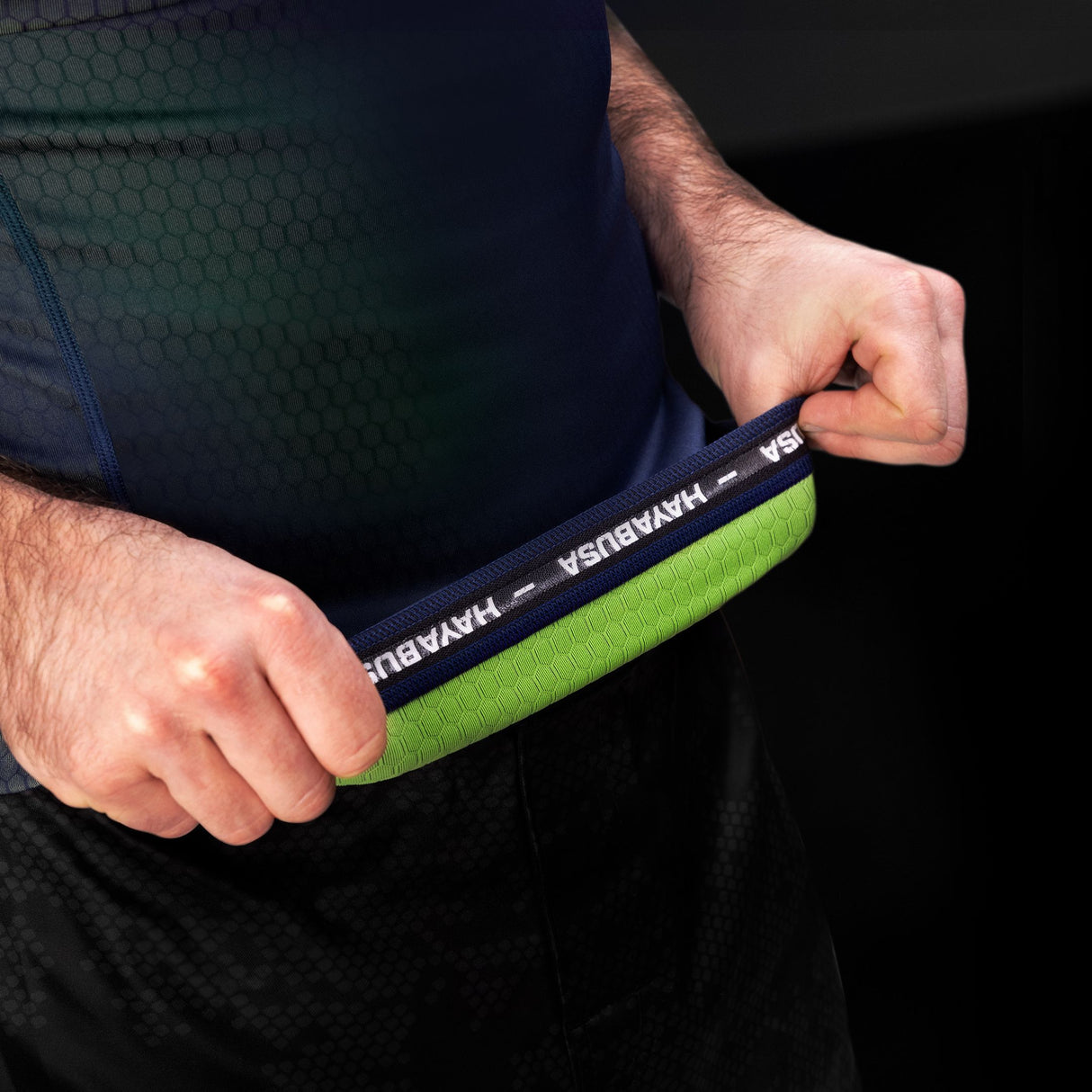 Hayabusa Rashguard Fusion Korte Mouwen - Blauw/Groen