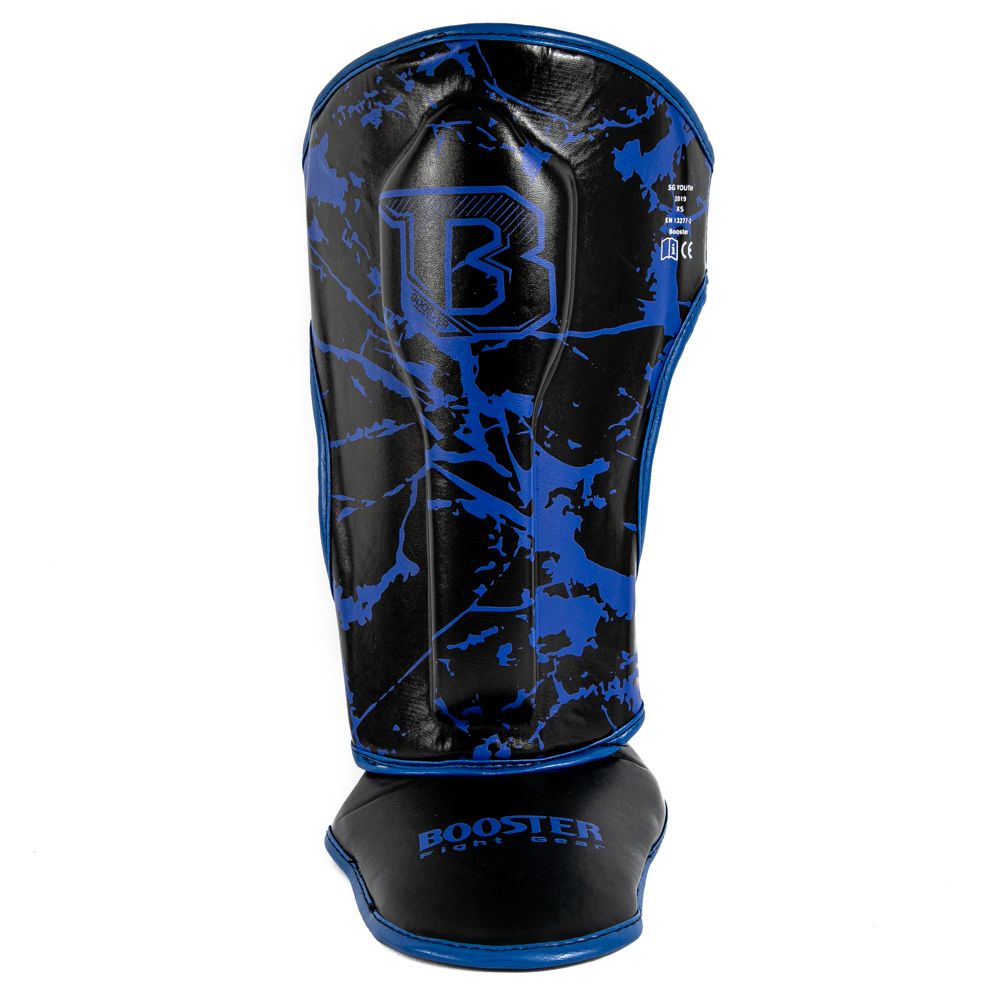 Booster Kickboks Scheenbeschermers Kids Marble - Zwart/Blauw